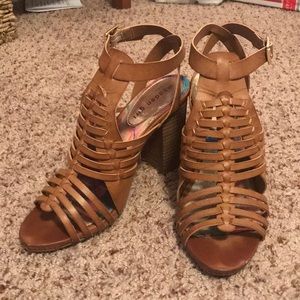 Madden Girl Cognac Sandal Heel Size 8